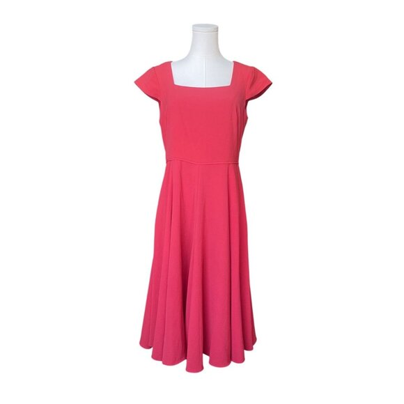 Gal Meets Glam Regina Square Neck Fit & Flare Dress “Venetian Red” 6 NWT - Picture 2 of 11